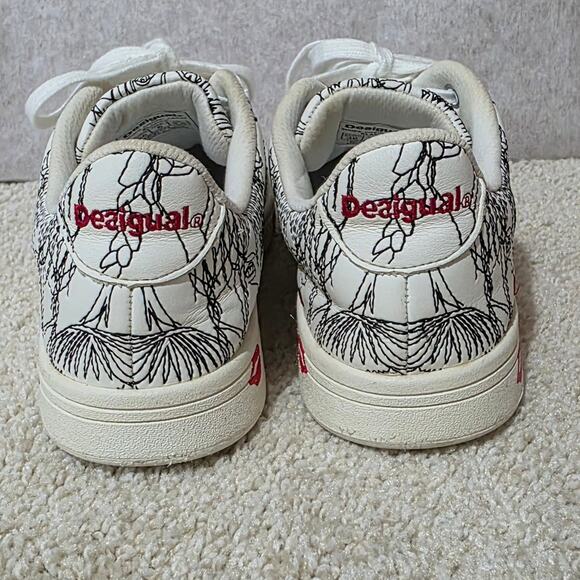 Desigual Women's Shoes Cosmic Caras Black and Red Graphic Sneakers SIZE 6 - Picture 6 of 11